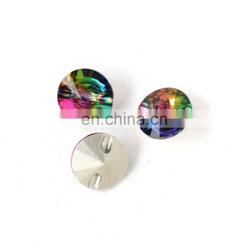DZ-3119 crystal VM color rivoli crystal buttons for wedding dresses sewing