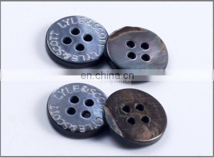 Laser Engraved MOP Shell Button for Shirt BN80055