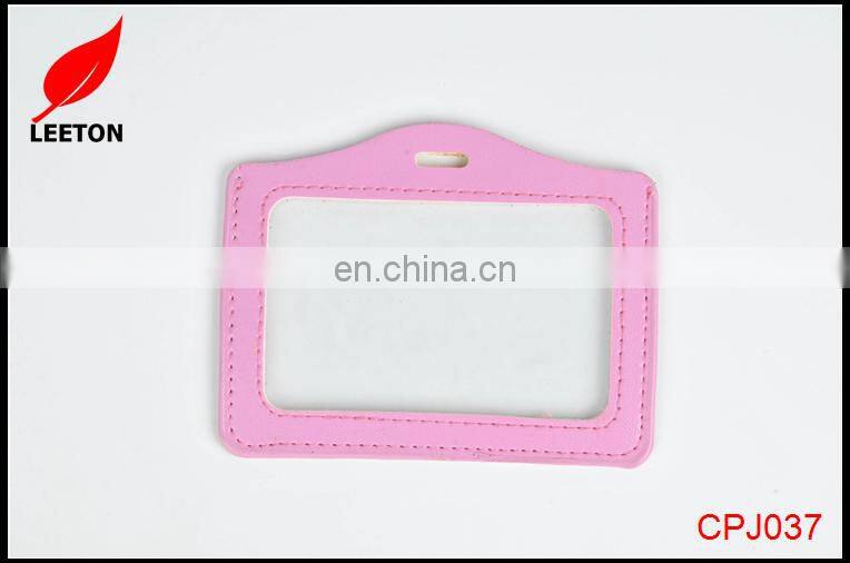 Factory supply good quality leather name ID card holder
