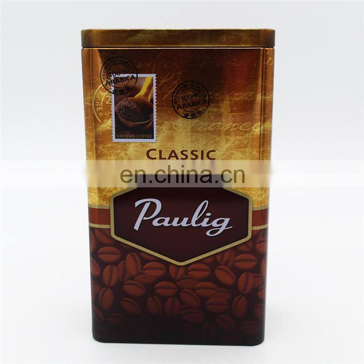 airtight food grade coffee tin cans /rectangle coffee tin boxes
