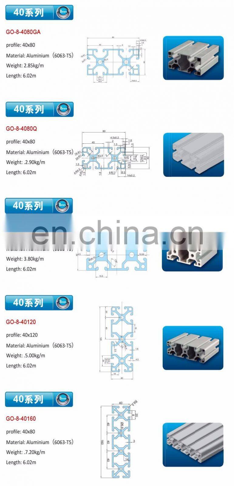 40x60 connector for aluminium profile