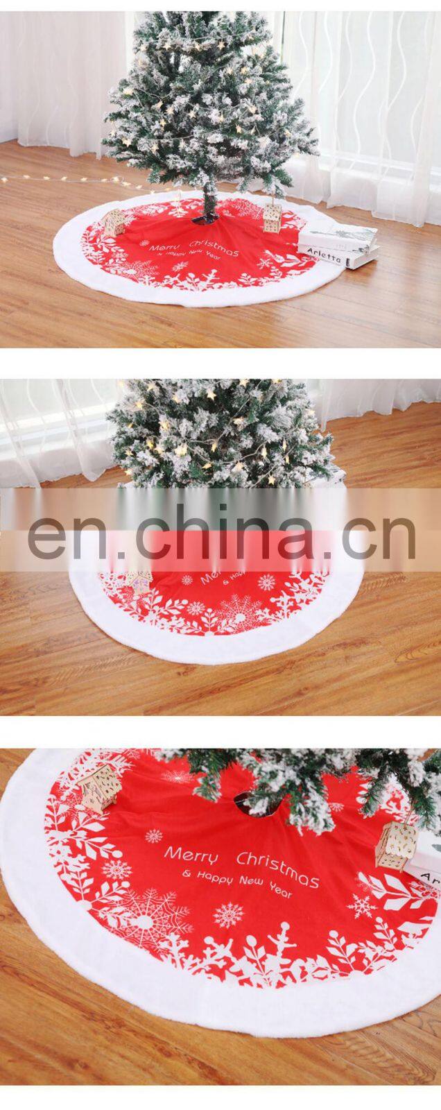 i@home Red christmas tree stump cover snowflake Christmas tree skirt Carpet