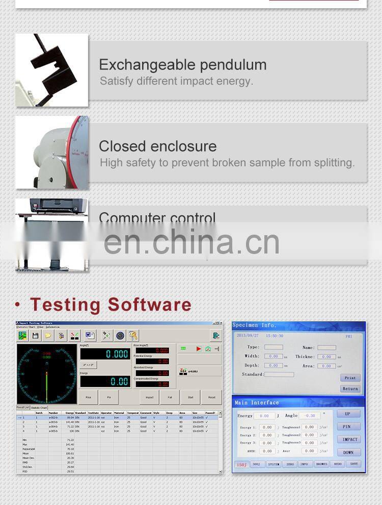 JBW-B Series Computer Control Semi-automatic Charpy Impact Testing Machine