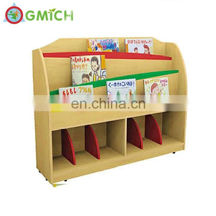 factory home kids furniture wood book shelf , newspaper bookshelf for kids
