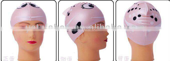 2013 Eco-friendly red shark cartoon silicone swim cap