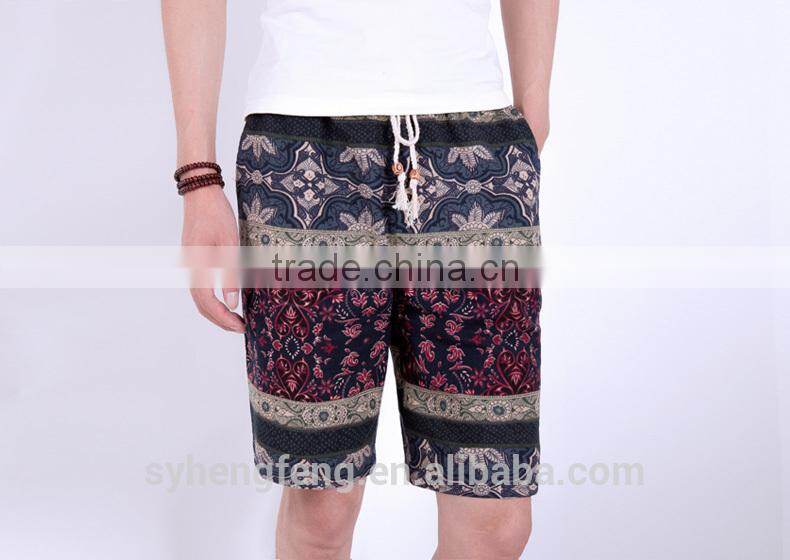2016 summer beach wear printing young short pants for man