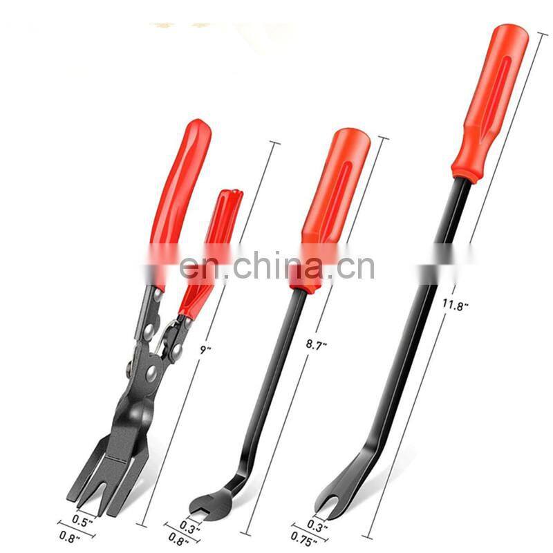 4pcs Red color Auto Car Radio Door Clip Panel Trim Dash Audio Removal Installer Pry Tool Kit Car Panel Removal Tool