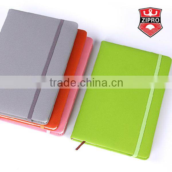 OEM stationery wholesale pu leather notebook with elastic ribbon