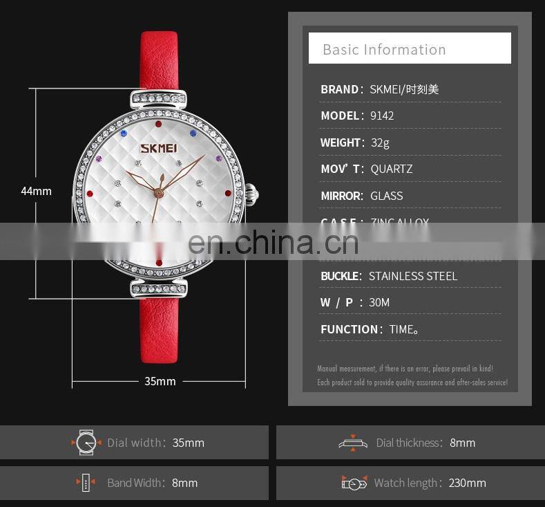 Original quartz watches leather watch band 3atm water resistant stainless steel back