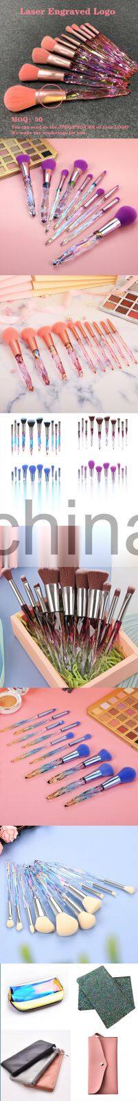 2022 New arrival hot selling Makeup foundation brush set crystal eyelash brushes makeup brushes set accept private label