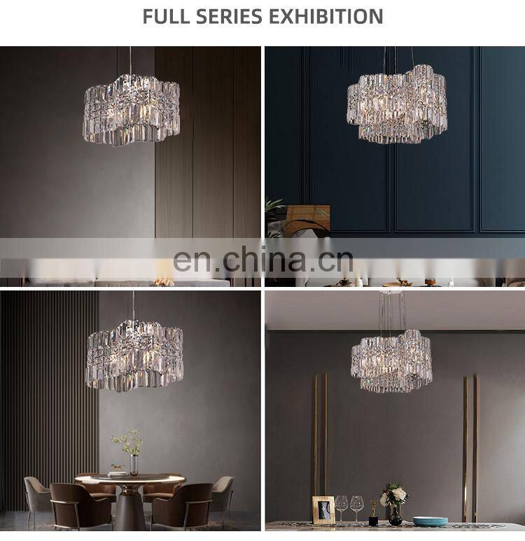 HUAYI Modern Pendant Ceiling Lamps Crystal Chandelier Lights Hanging Light Fixture for Living Room