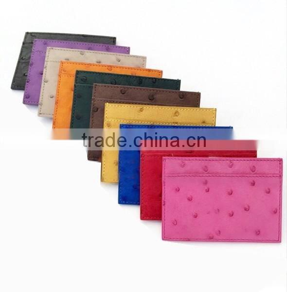 High quality luxury ostrich leaher card holder ostrich skin credit card holder