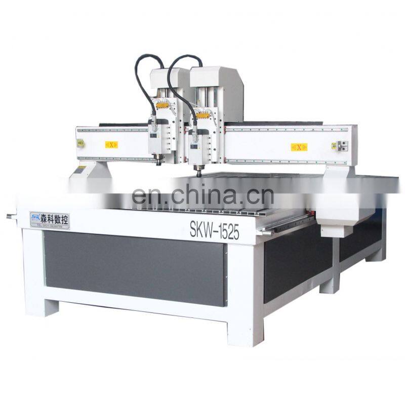 Shandong Wood router with two spindle factory price Cnc Router machine 1525 for furniture woodworking machine for wood mdf