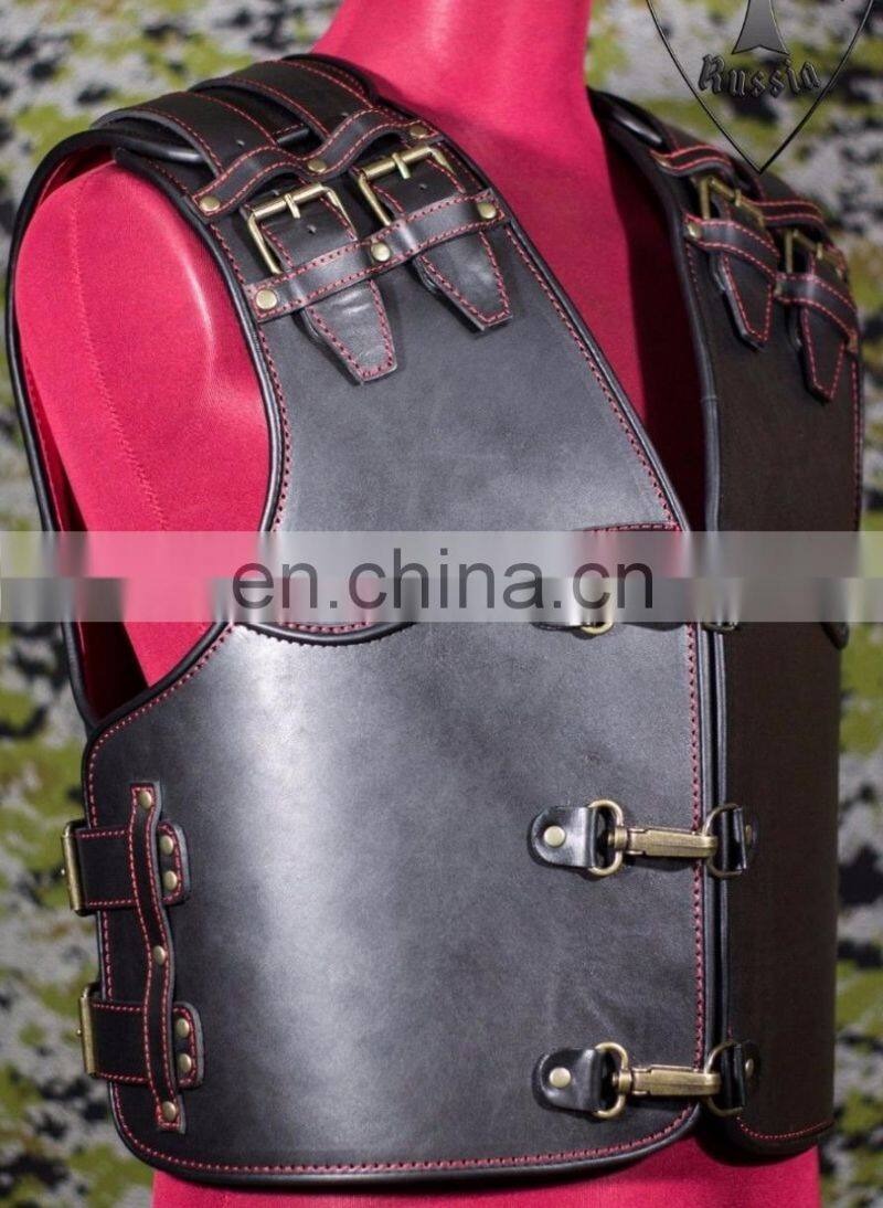 Men Biker Retro Waistcoat Male Punk Sleeveless motorcycle vest Genuine leather Metal Chain Biker Vest Motorcycle Sleeveless vest