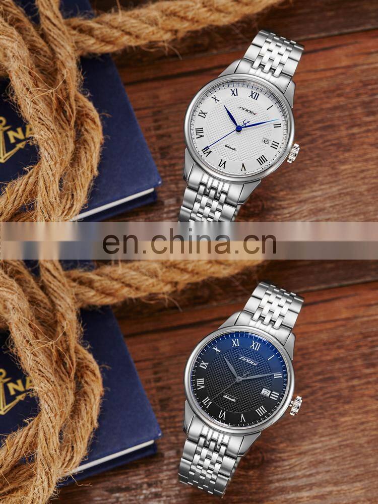 SINOBI Classical Automatic Mens Luxury Watch 316L Stainless Steel Case & Band Calendar Drop Shipping Wristwatch 1246G Montre
