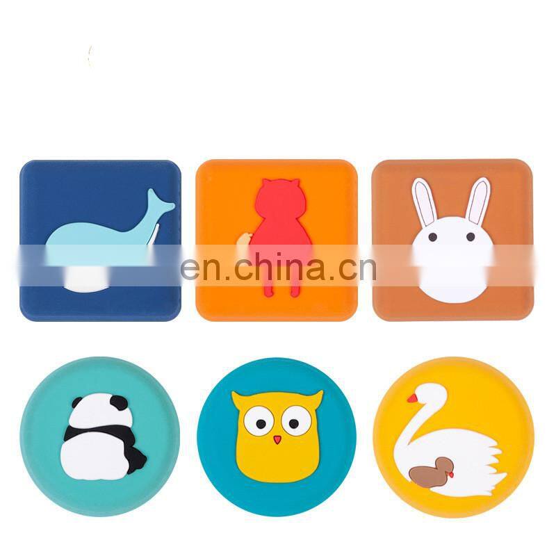 Cartoon Door Stopper Silicone Self Adhesive Wall Protectors Door Handle Bumpers Buffer Guard Stoppers Silencer Crash Pad