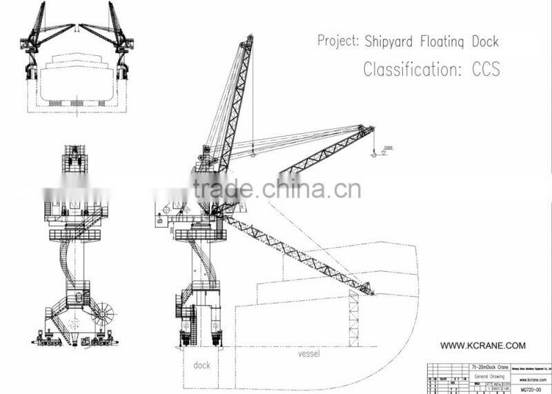 Wharf fixed type shiyard single portal jib crane
