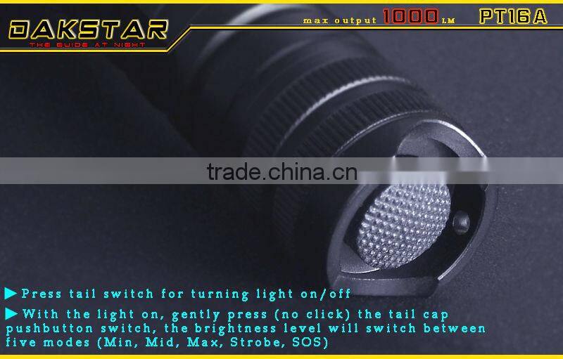 DAKSTAR PT16A CREE XML T6 18650 Aluminum Rechargeable Long Shot Deep Reflector 1000 Lumen Bike Light