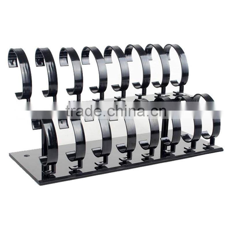 Double-Layer Black Acrylic Watch Display Stand C Clip Watch Display Rack Holder