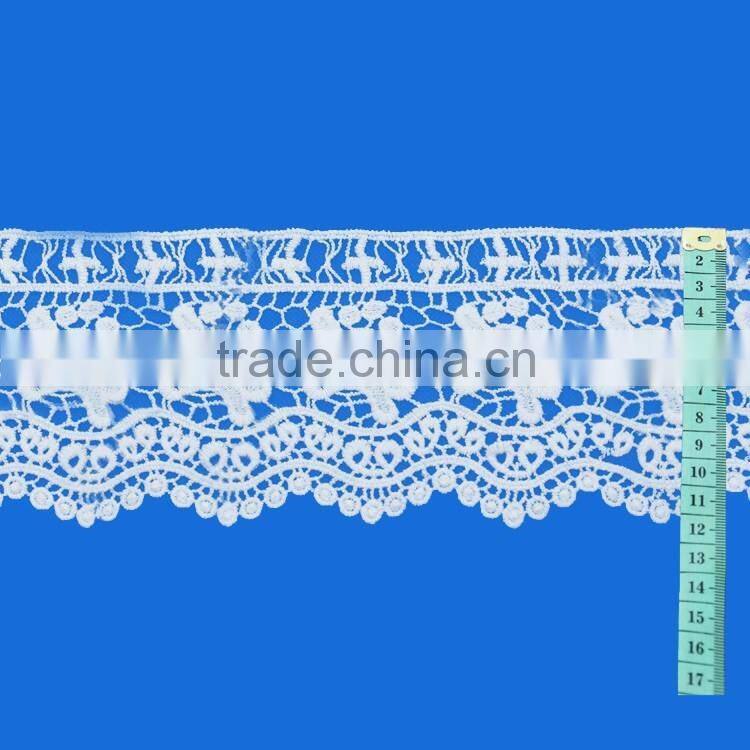 Hot sale fashion white cotton applique sewing embroidery flower collar lace dress patch for bridal dress