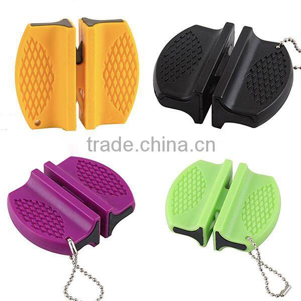 New Mini Ceramic Knife Sharpener Camp Kitchen Pocket Sharpening Tool