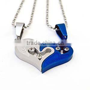 accessories heart necklaces plate color couple half heart pendants