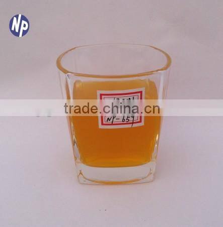 unbreakable squared shaped transparent glass drinking cups