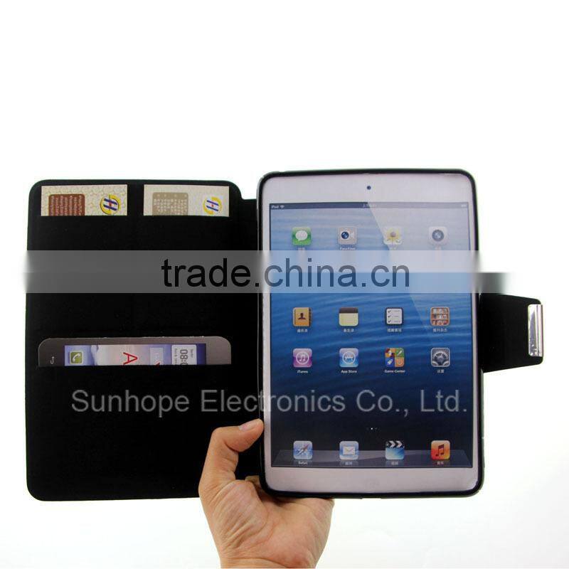 With card slot blinking silk print design cellphone case over sets for Apple for ipad mini 1 2 3
