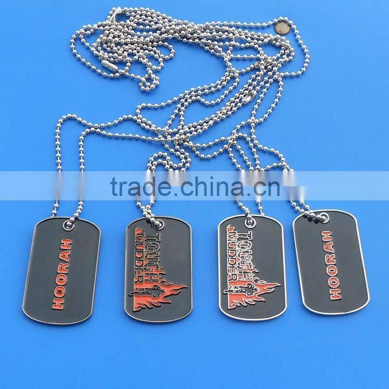 personalized stainless steel dog tag pendant with 60cm ball chain necklace