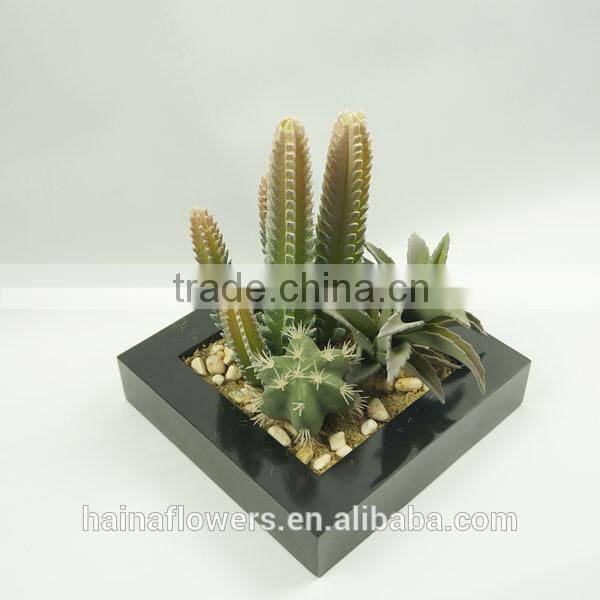 Office decorative artificial plants artificial tropical plants with square pot series