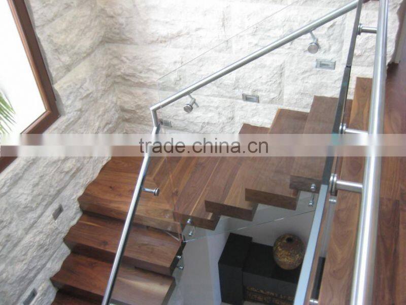 prefinished black walnut stair treads cover with left returns