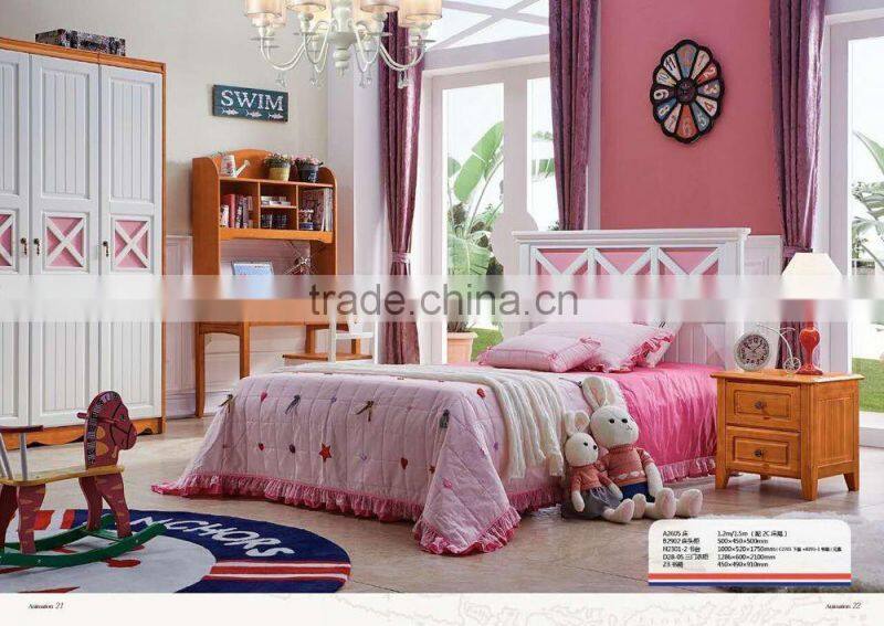 popular solid wood bedroom furniture for children A2605-2608