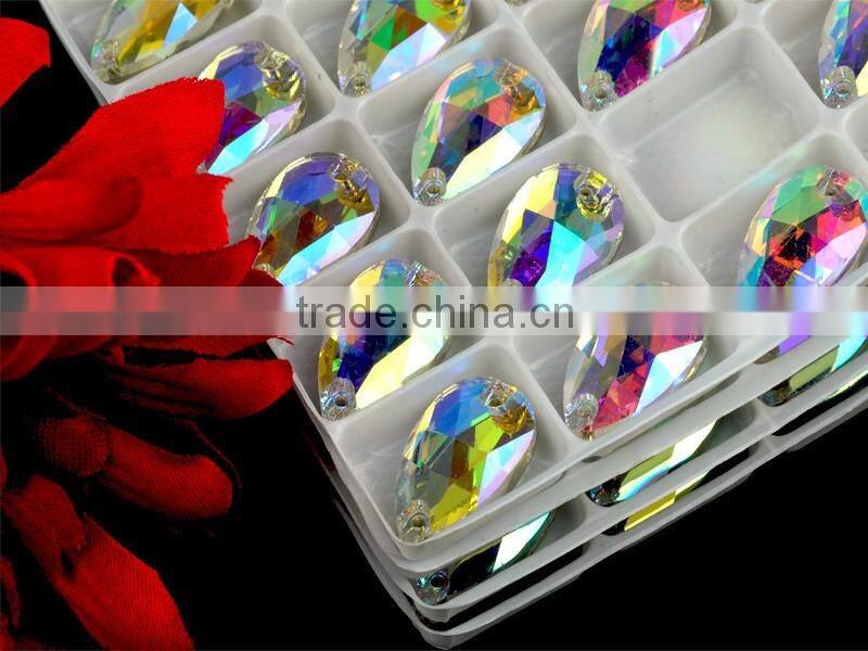 Foiled back crystal sew on stones, unfoiled crystal stones both available