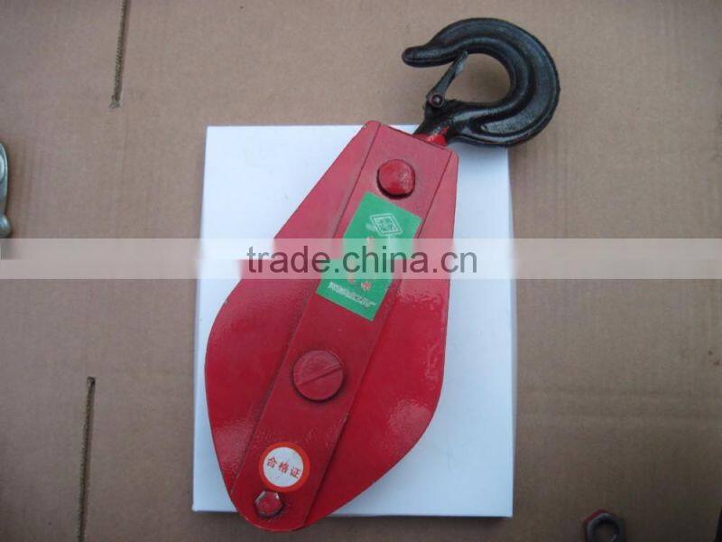 Open block pulley, hoisting pulley block triple wheel rotary hoist frame