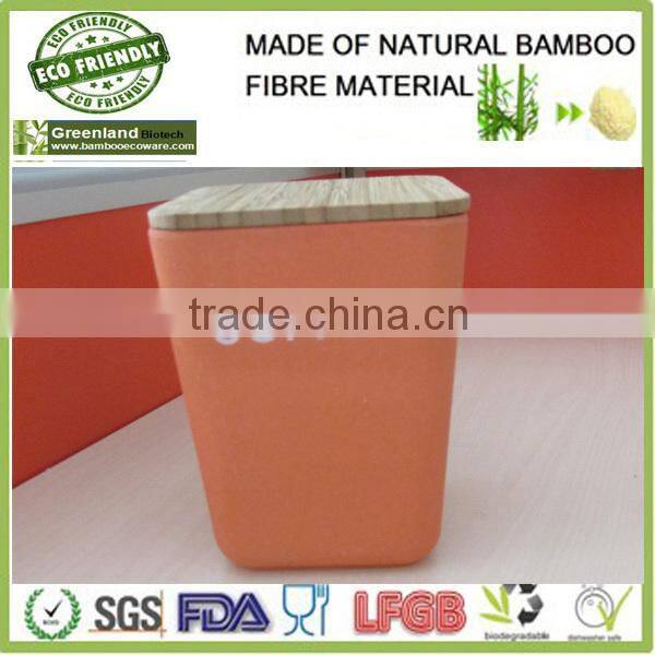 Eco-friendly bamboo fiber seasoning bottle with lid, L11*W11*H15cm