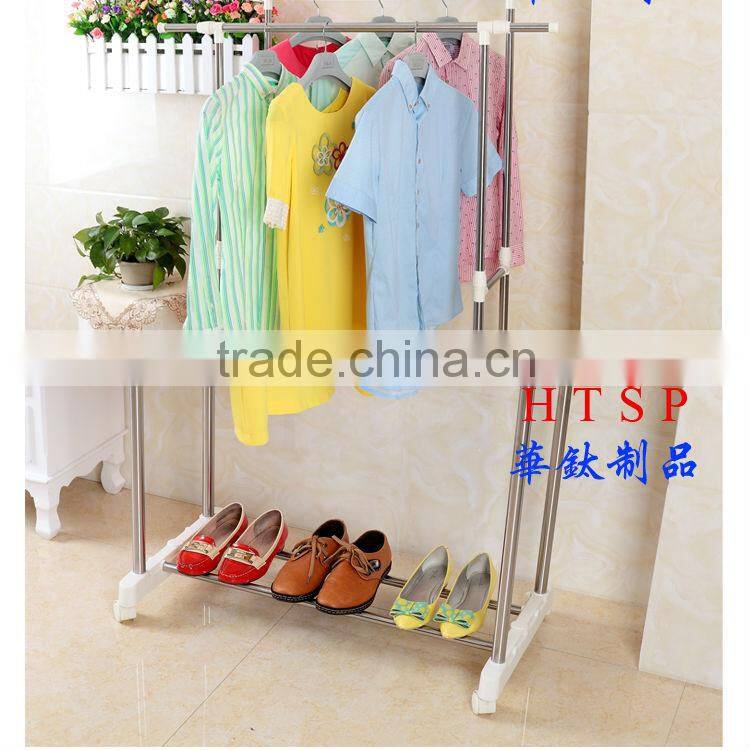 Metal shelf Double-pole clothes racks HT-8202