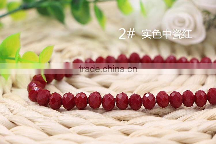 Solid Blue 2mm to 12mm AAA Quality Wholesales Price Loose Jade Crystal Facted Roundelles Glass Beads for Jewelry Cheapest