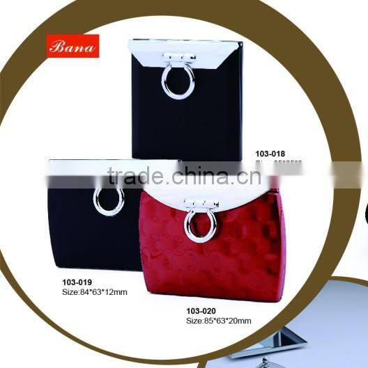 Rectangle aluminum girls' compact mirror promotional
