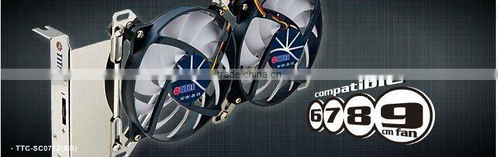 Overclocking universal gaming pc cpu fan pci slot 12V dc vga cooler
