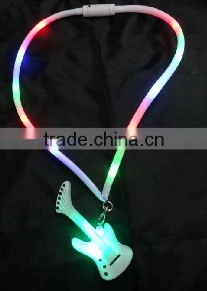 fashion light up necklace guitar pvc necklace