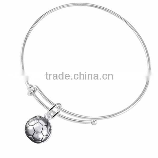 3D Soccer Ball Charm, Comes On An Intricately Detailed Silver Tone Snake Chain Bracelet