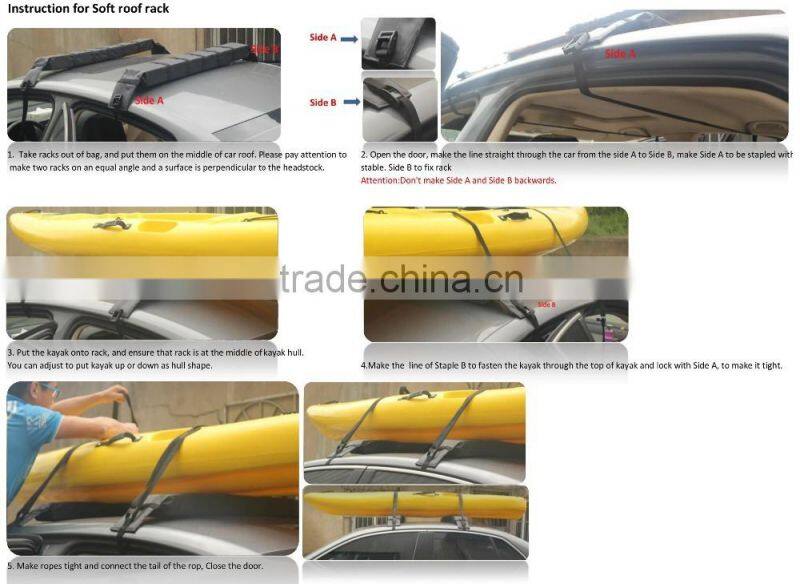 soft roof rack applied to kayak and boat or canoe as car roof racks kayak accessories from COOLKAYAK