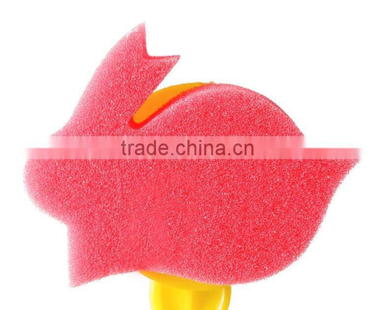 6 pcs/set Plastic Handle Animal Shape Sponge Brush In Art