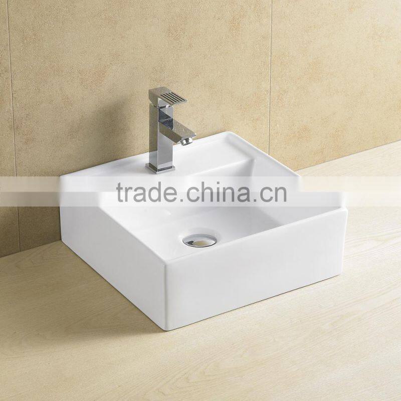 Made in china bathroom square counter top basin/ceramic wash basin (BSJ-A8112)