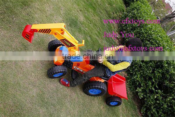 New electric car drivable toy digger with trailer 615