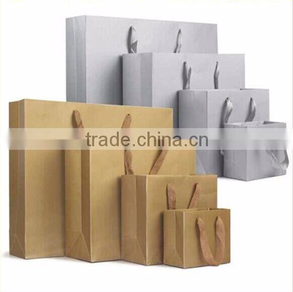 Free design cheap recyclable custom printed kraft paper bag with handle