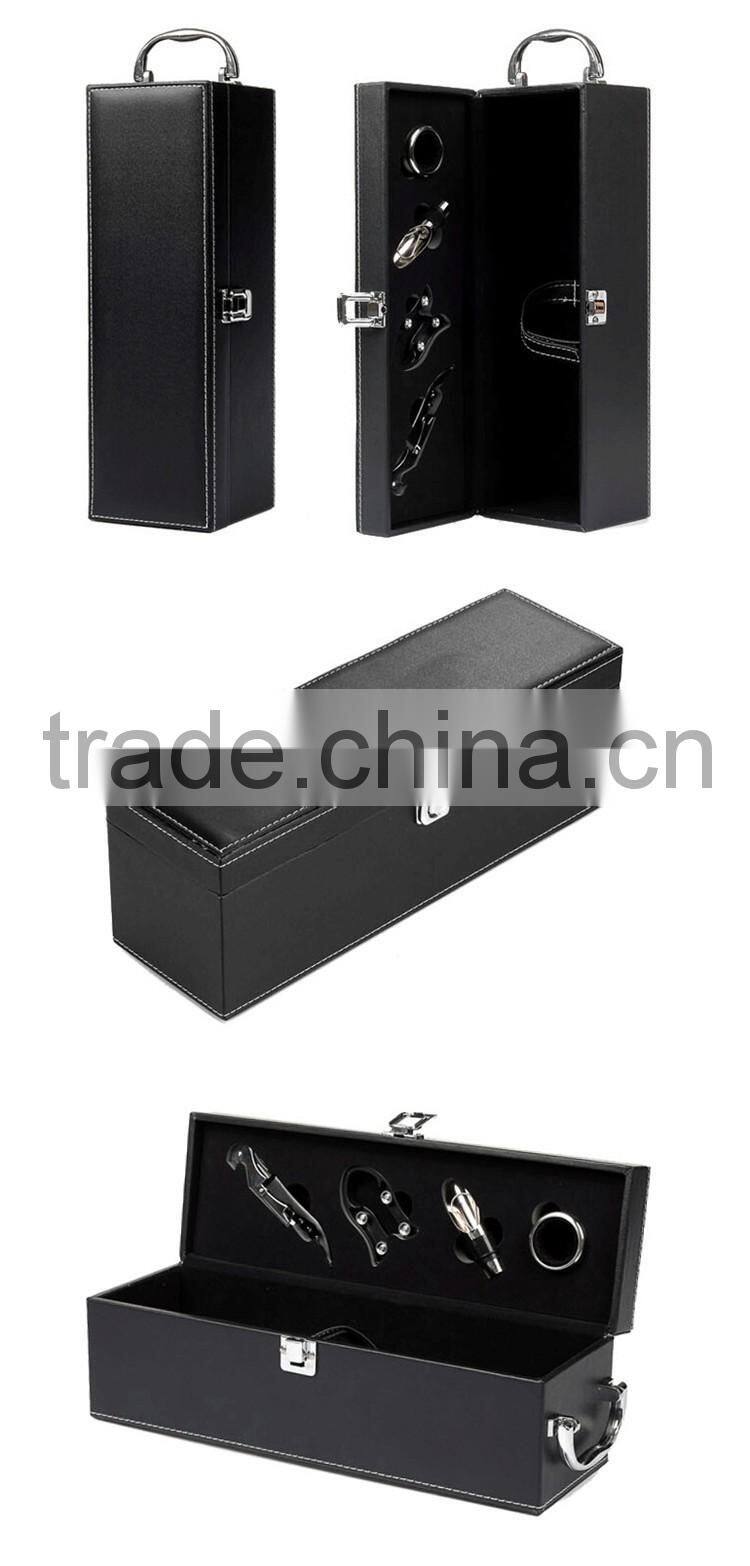 High end single bottle leather wine gift box