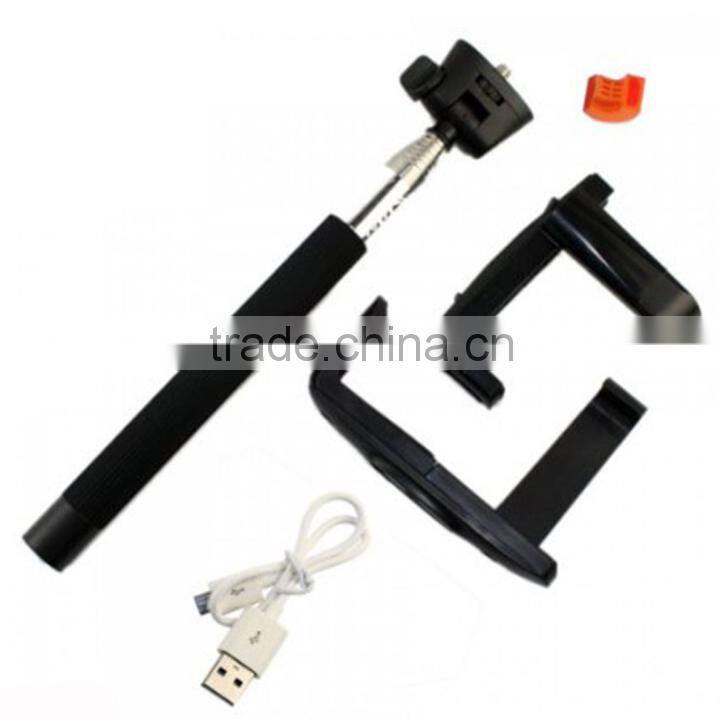 Extendable Selfie Handheld Stick Monopod with Adjustable Phone Holder and Bluetooth Wireless Remote Shutter