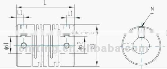 Aluminum parallel-type coupling encoder coupling