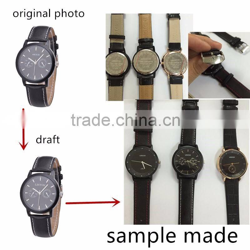 Marble Texture Dial Watch Custom Personalized Soft Leather Female Casual Modern Lady Watch